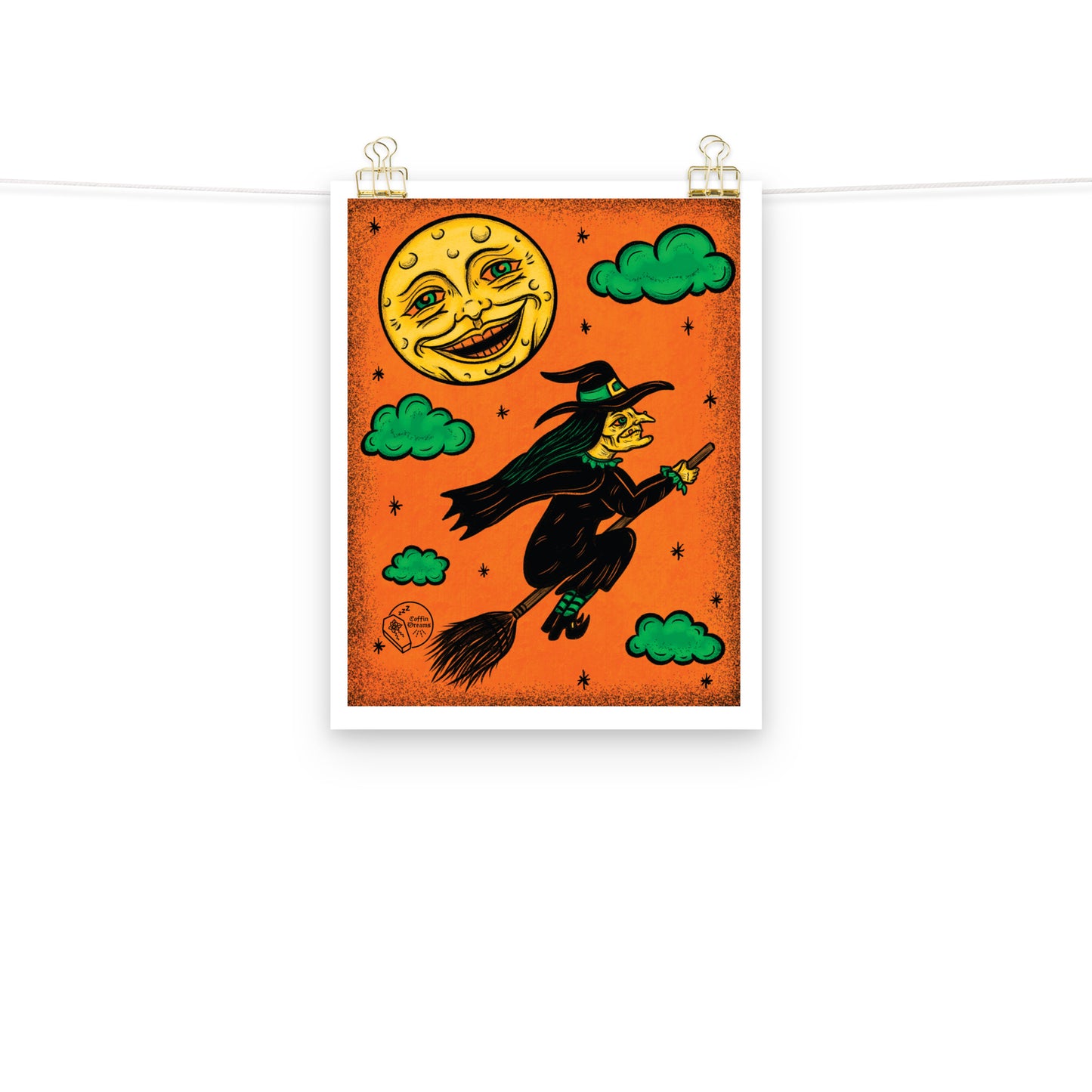 Vintage Halloween Witch Print