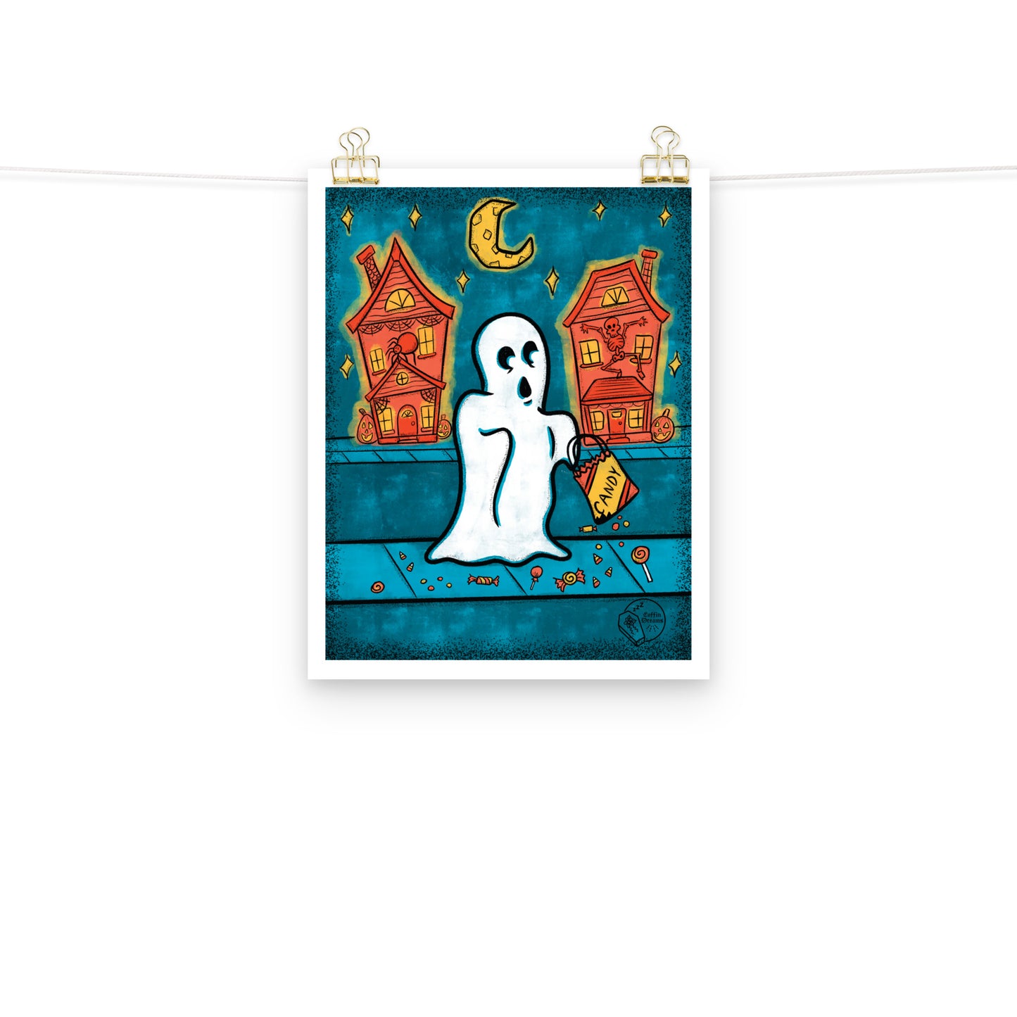 Vintage Halloween Ghost Print