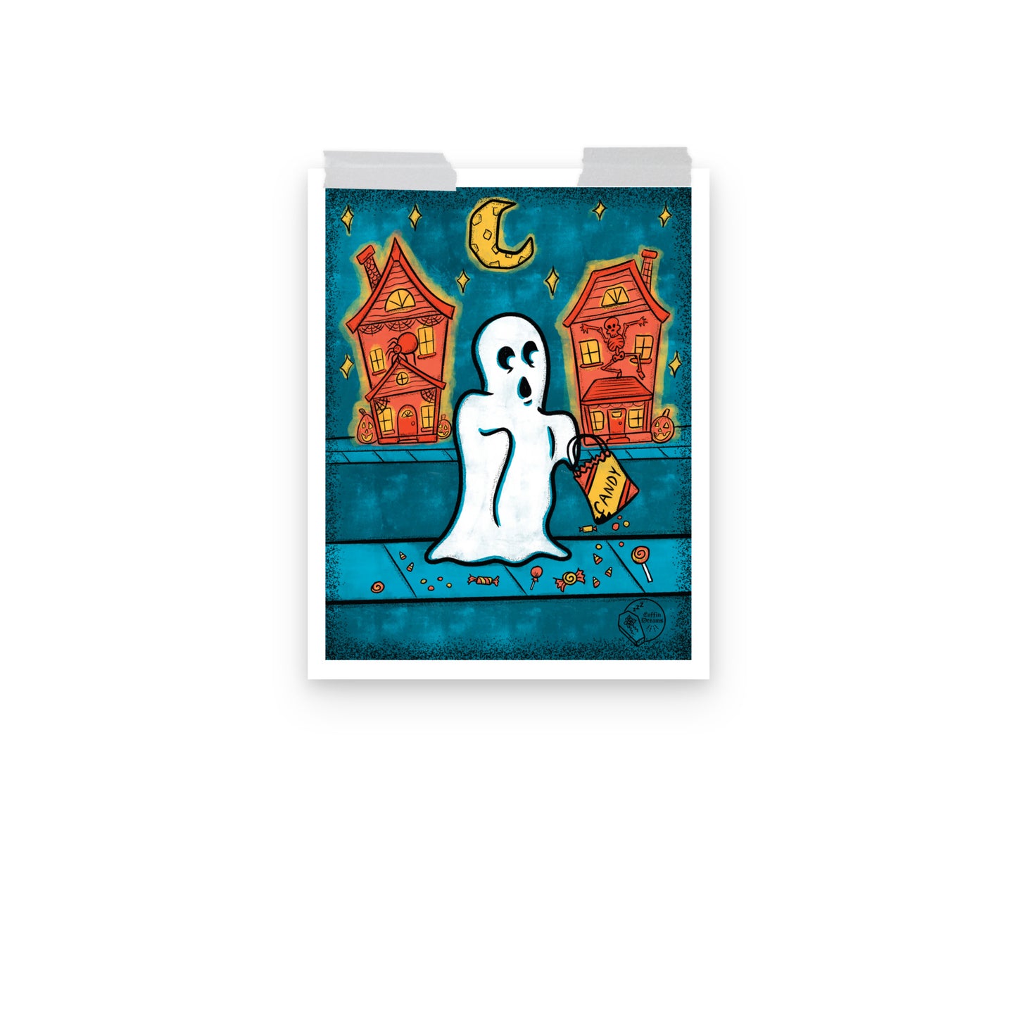 Vintage Halloween Ghost Print