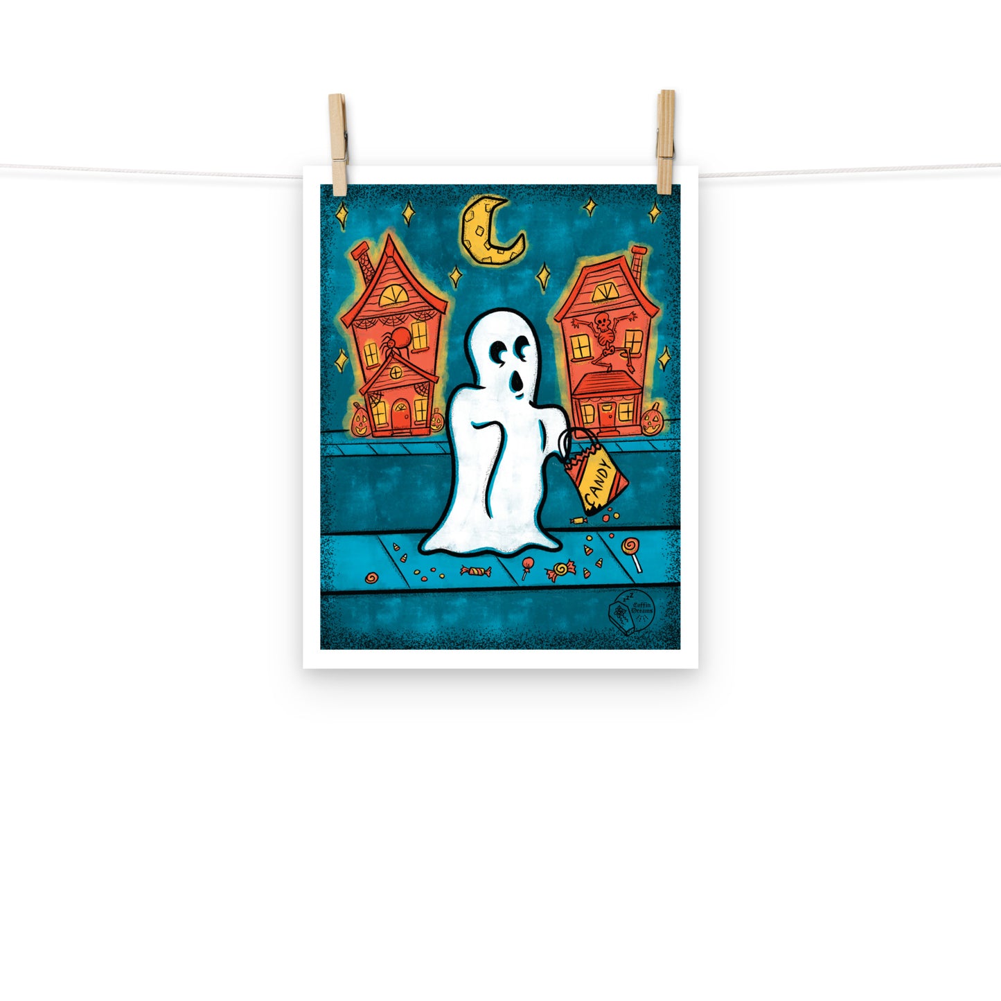 Vintage Halloween Ghost Print