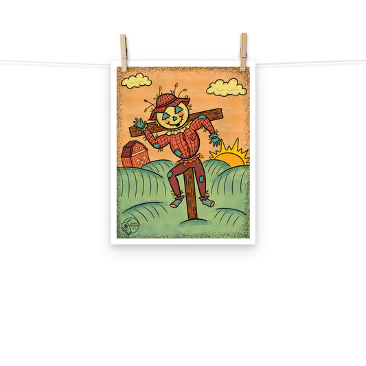 Vintage Halloween Scarecrow Print