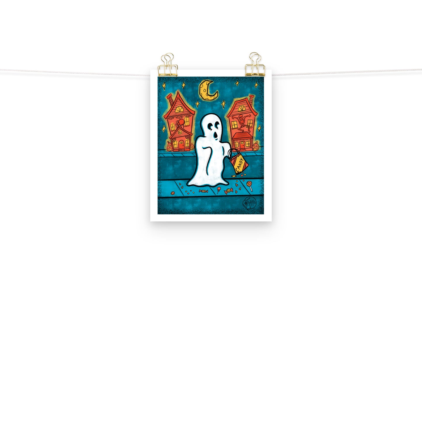 Vintage Halloween Ghost Print