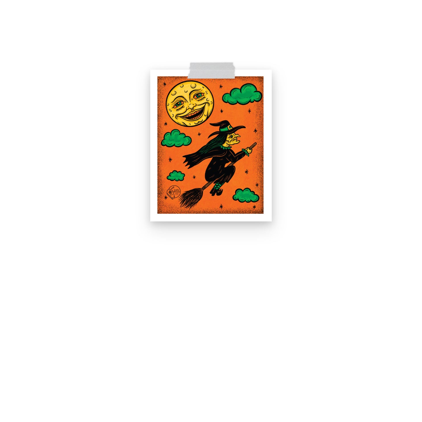 Vintage Halloween Witch Print