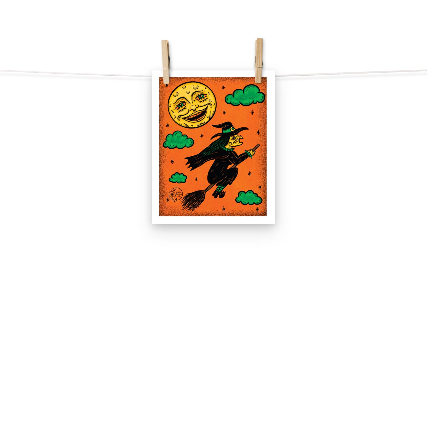 Vintage Halloween Witch Print