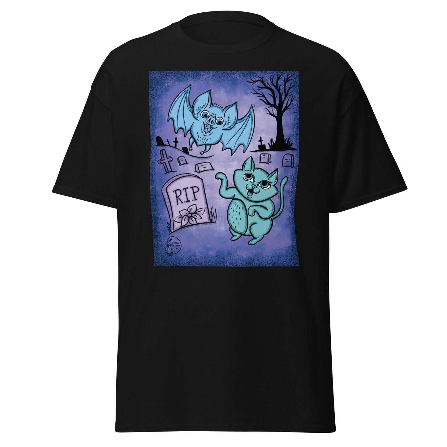 Vintage Halloween Bat & Cat Tee