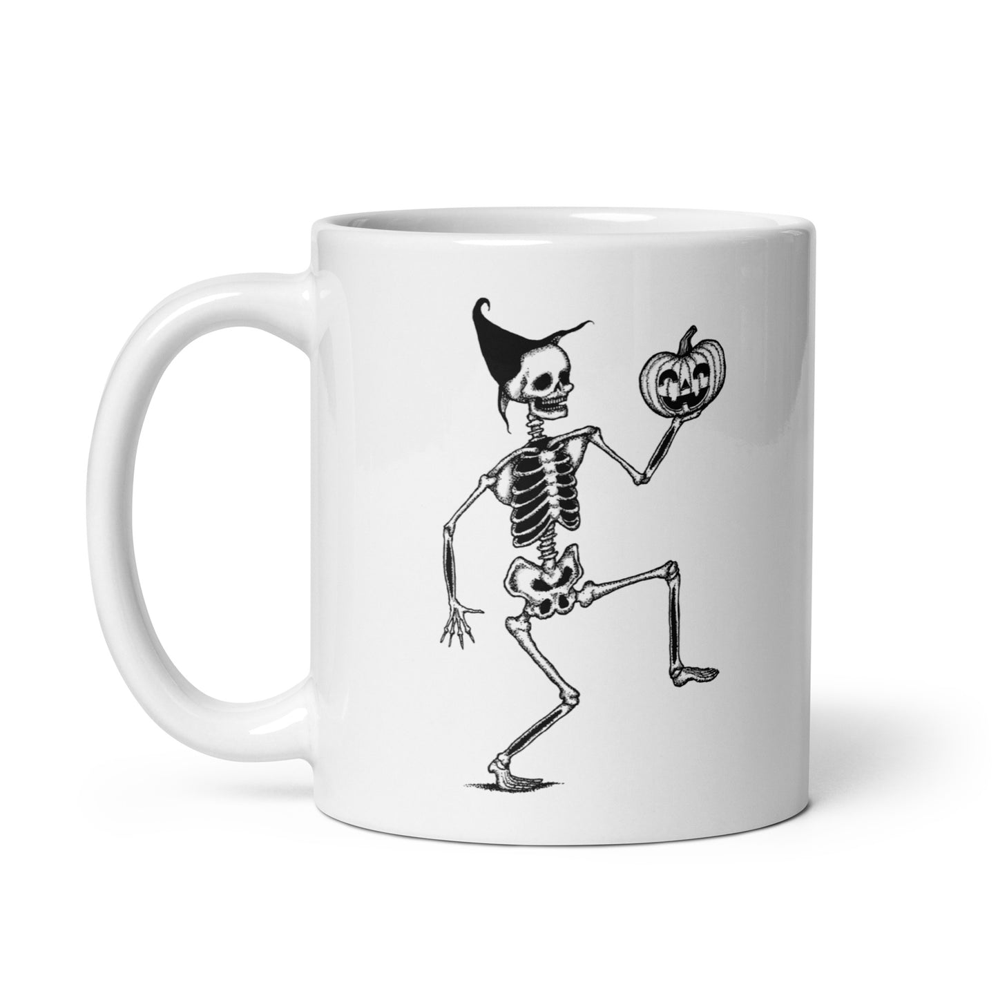 Dancing Pumpkin Skeleton Mug