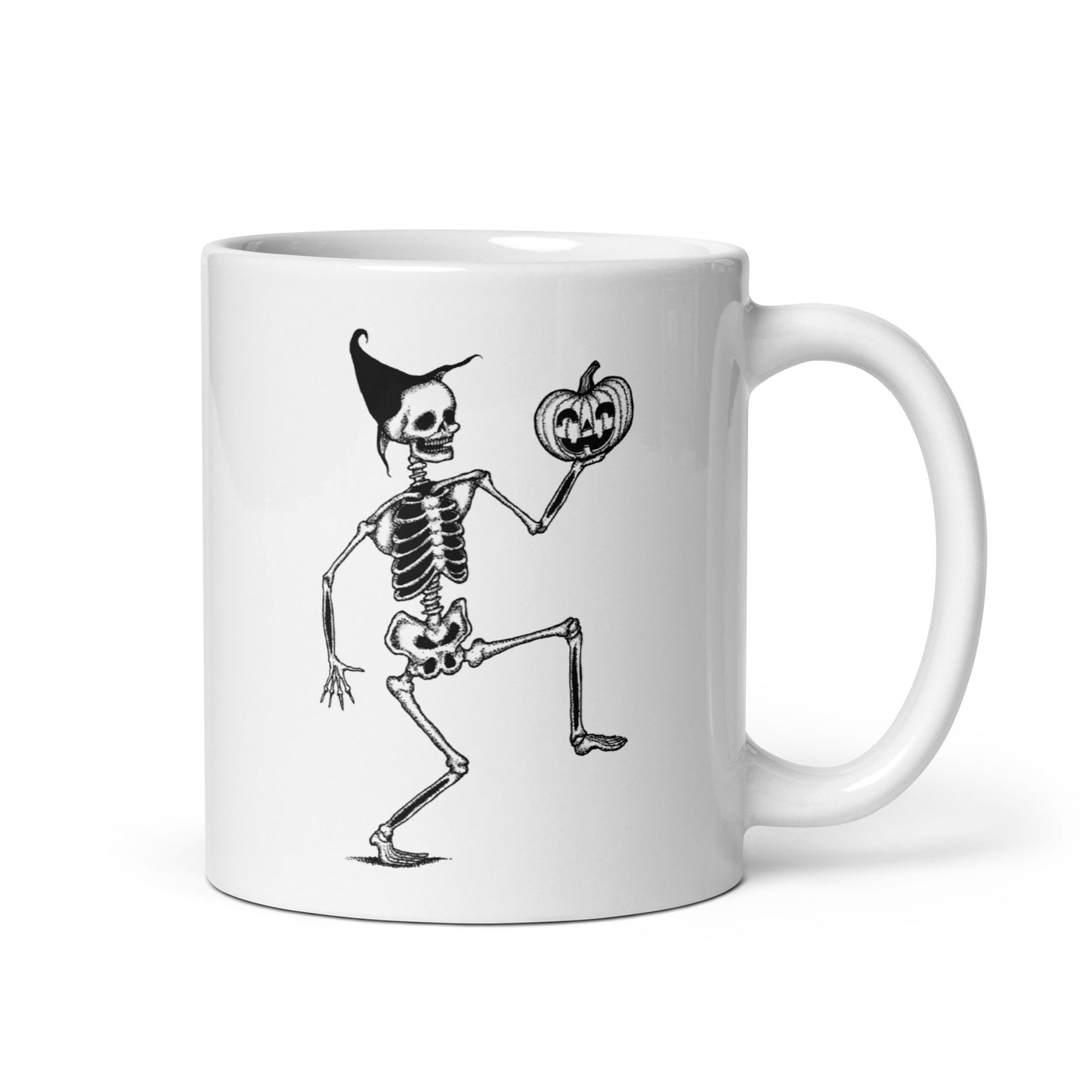 Dancing Pumpkin Skeleton Mug