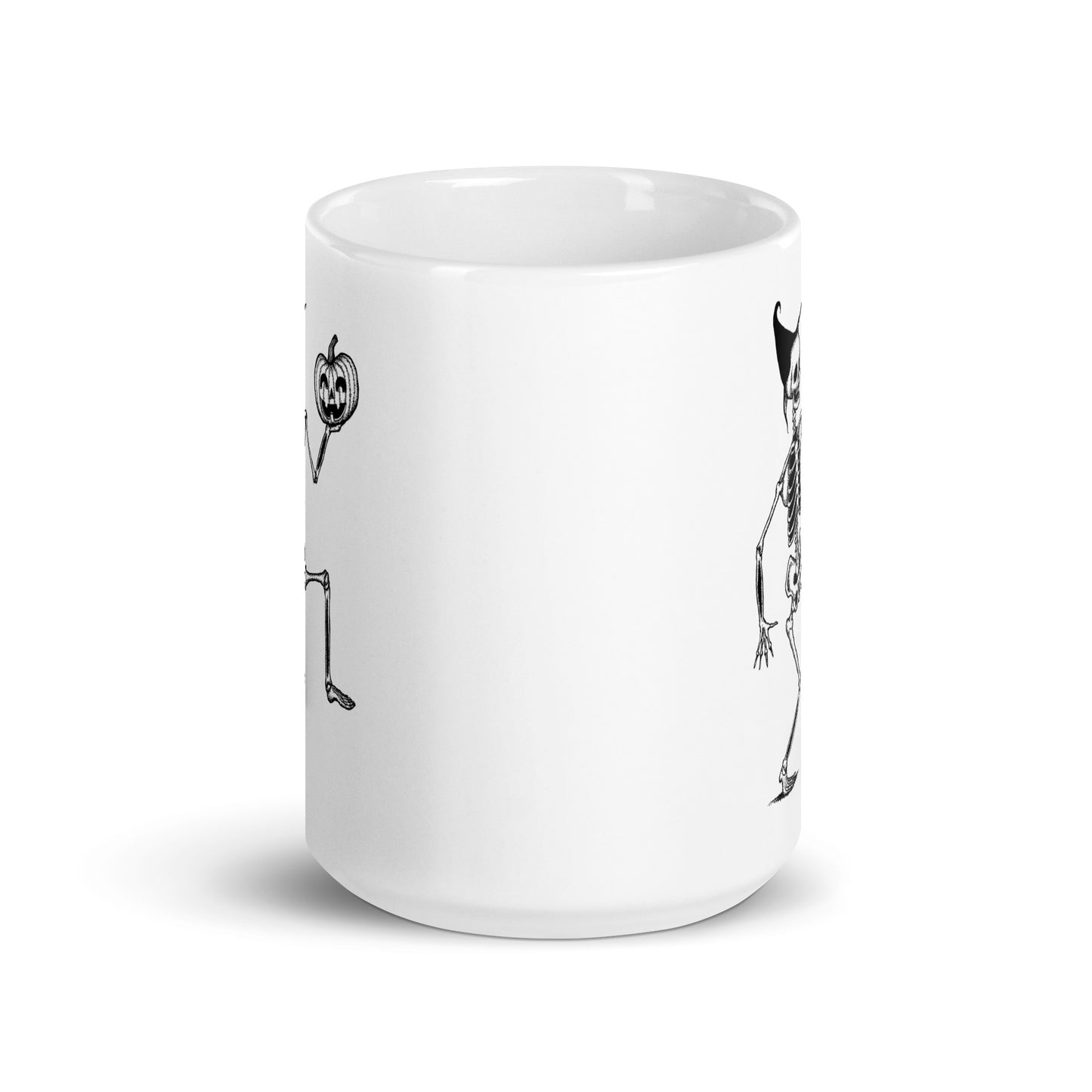 Dancing Pumpkin Skeleton Mug