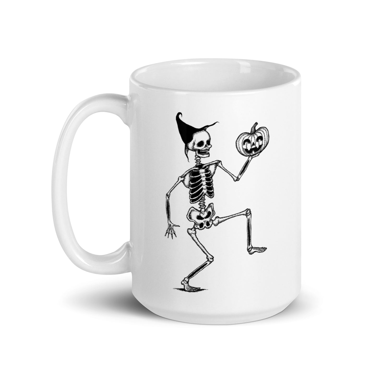 Dancing Pumpkin Skeleton Mug