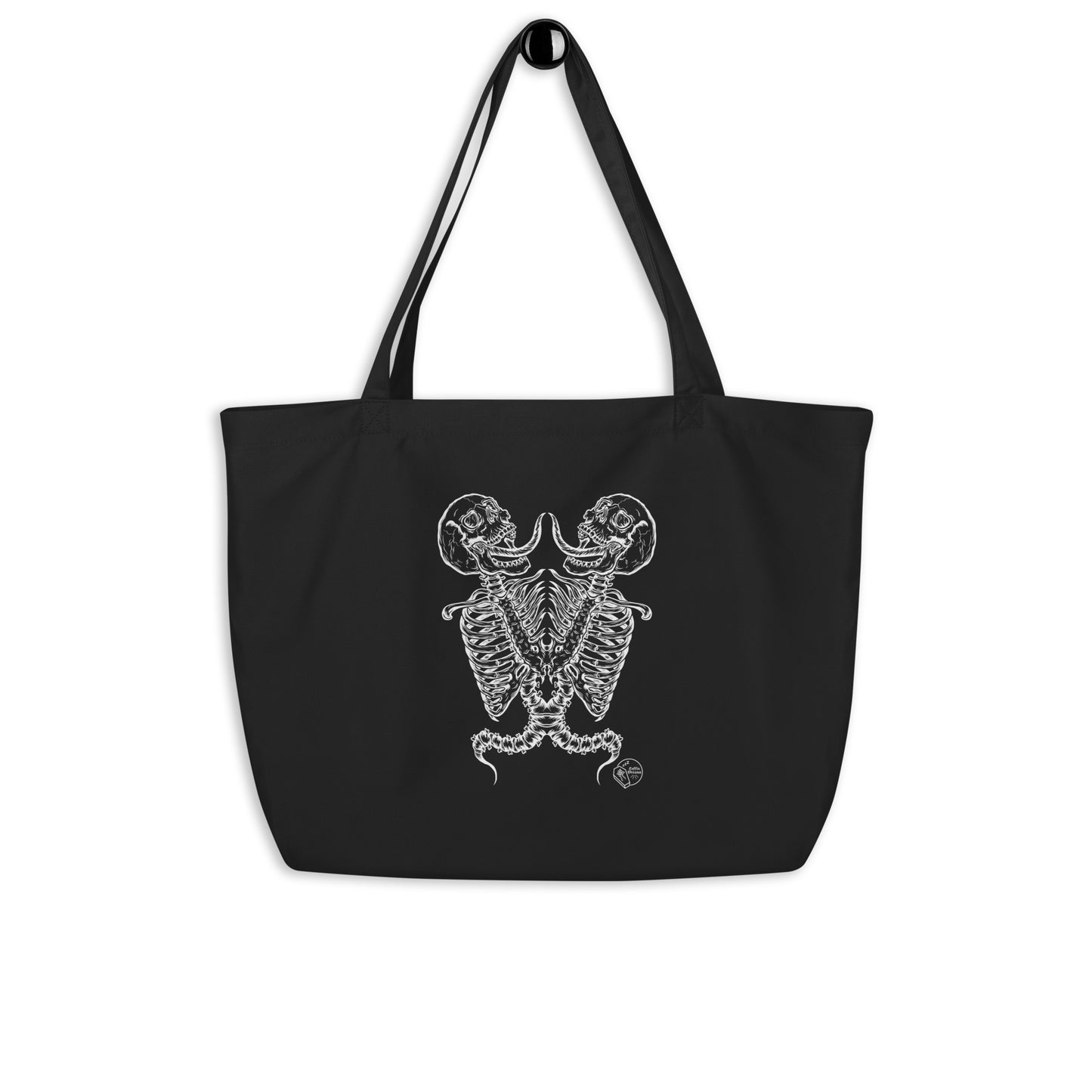 Large organic Skeleton Twins tote bag