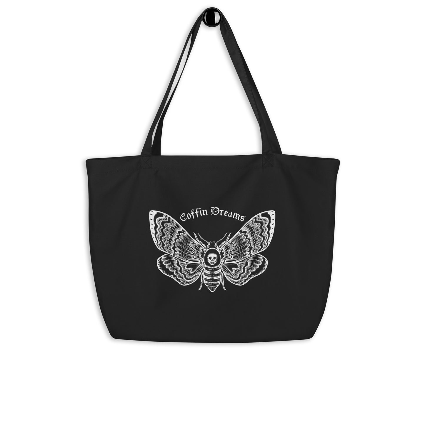 Large organic Death Moth tote bag